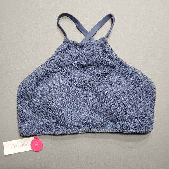 Xhilaration Other - NWT Crochet High Neck Bikini Top Blue Swimsuit